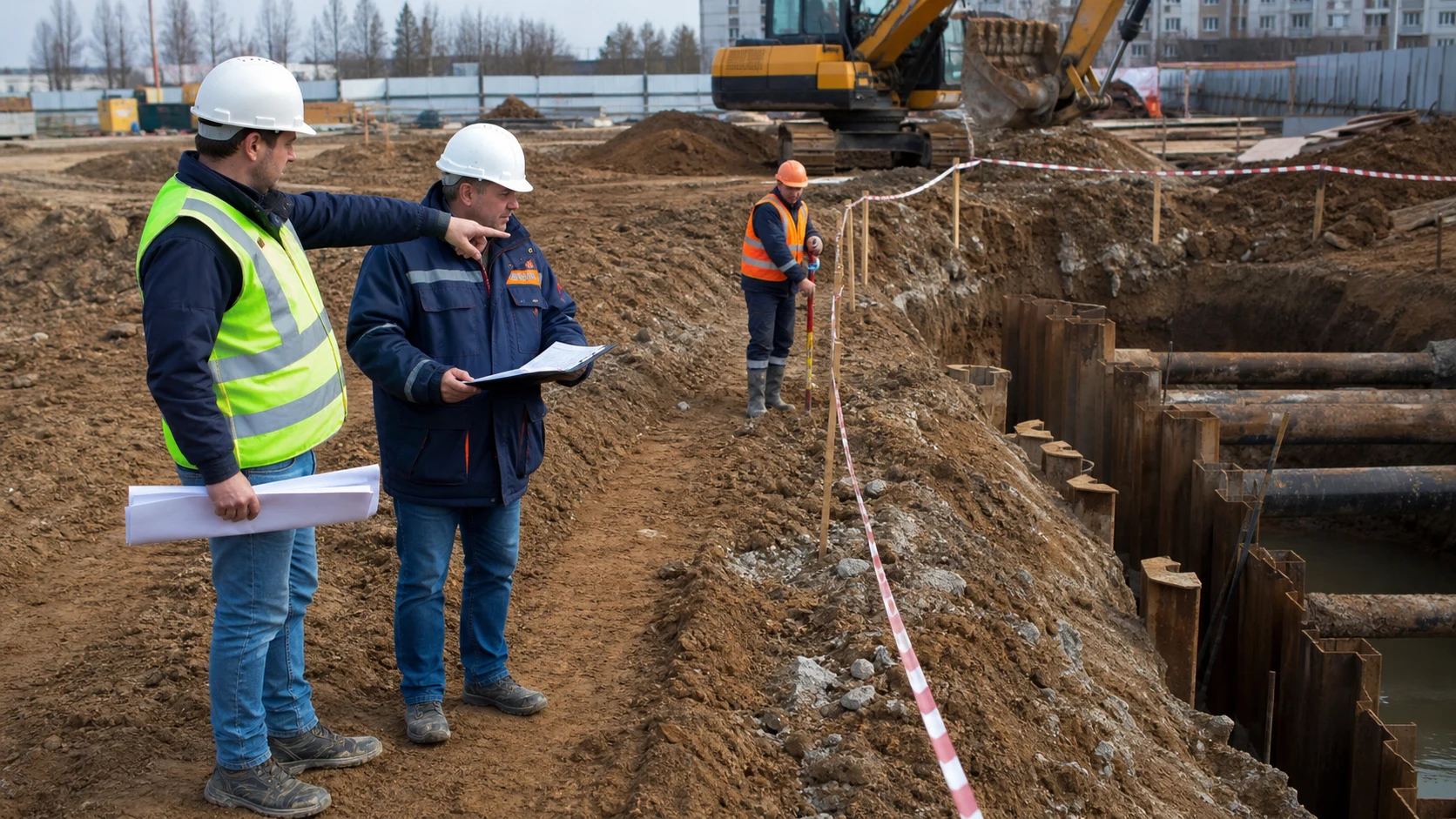 Мероприятия при производстве земляных работ: ППР, безопасность, контроль качества