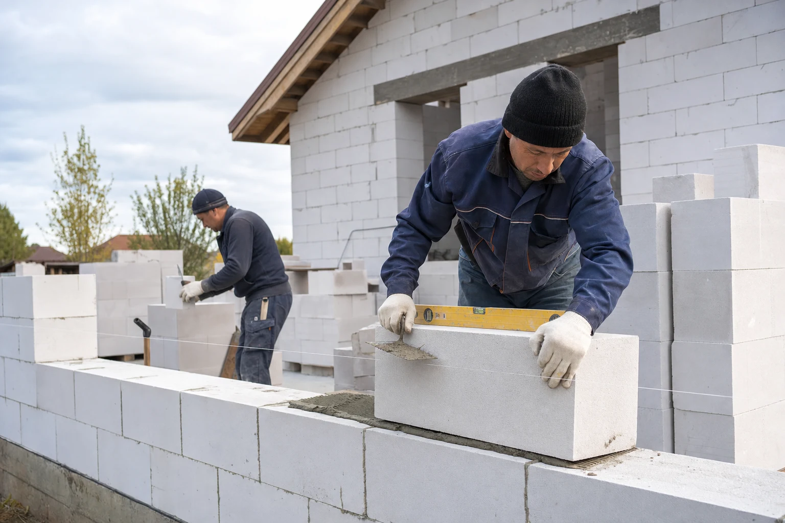 Кладка газобетонных блоков