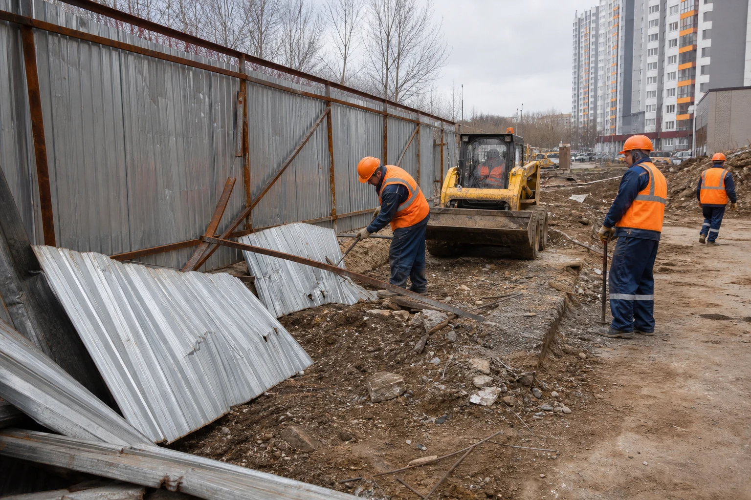 Демонтаж старого забора